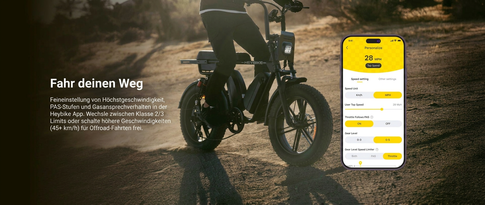 Fahr deinen Weg – Heybike App